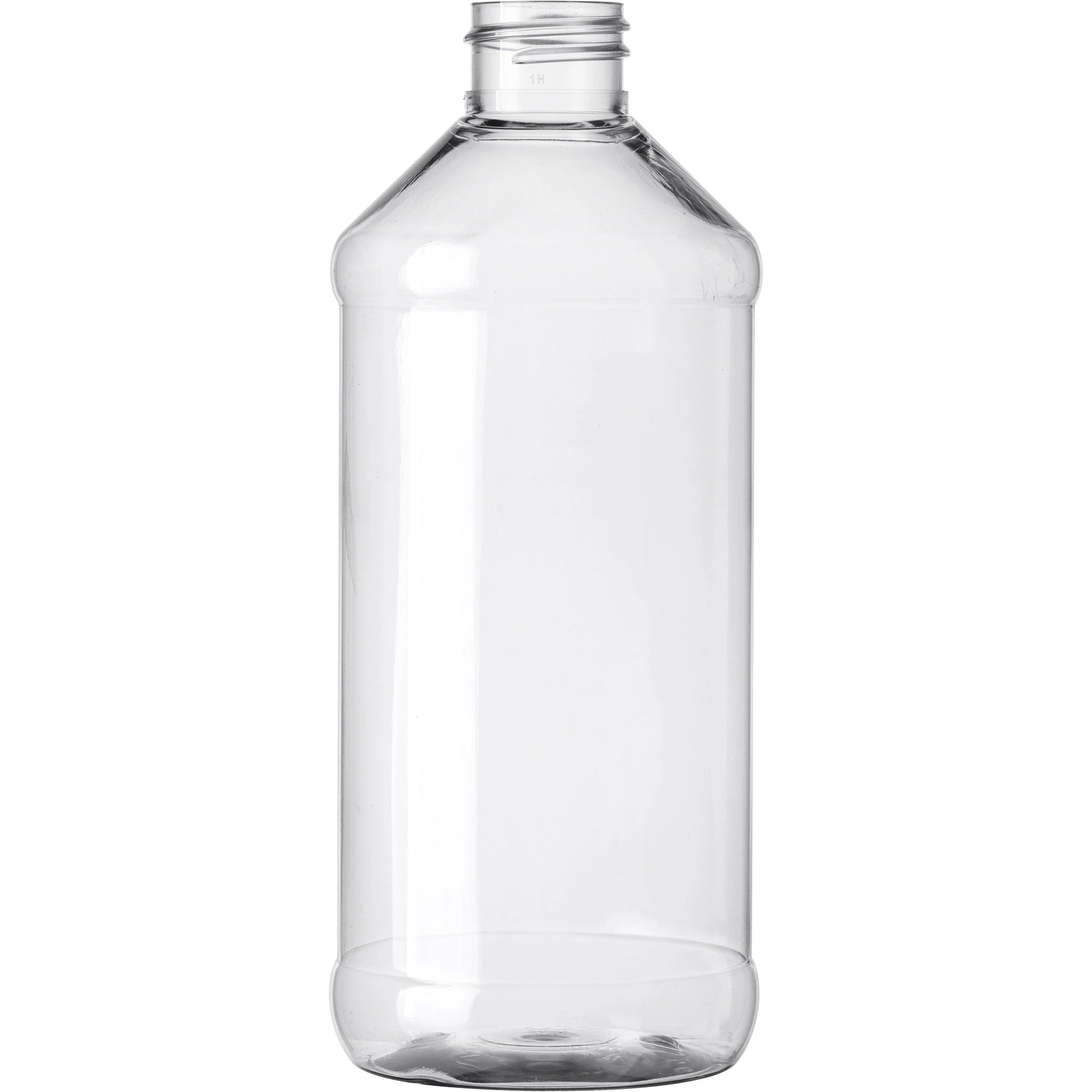 16 oz. Clear PET Plastic Modern Round Bottle, 28mm 28-410