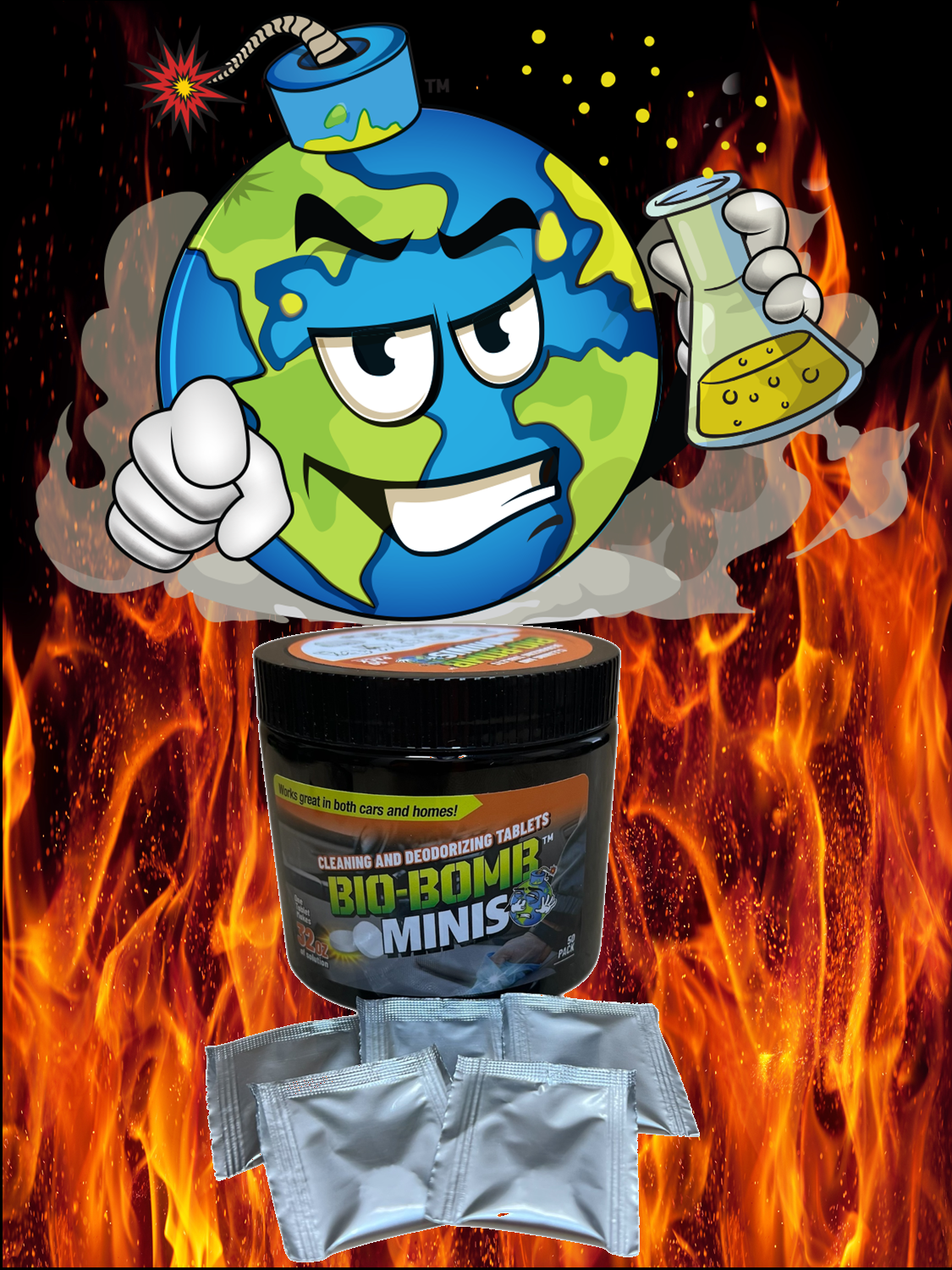 Bio-Bomb Minis: Dissolvable Cleaning & Deodorizing Tablets - 5 Pack